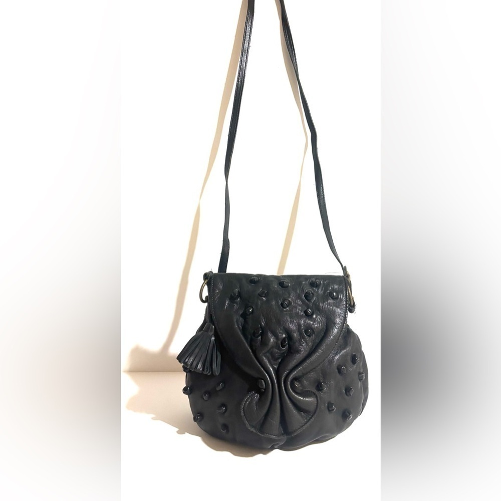 Miss Albright Elegant Black Leather Shoulder Bag
